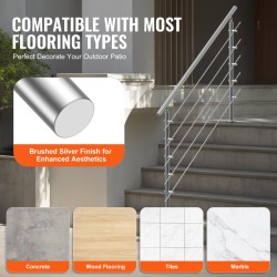 Porraskaide ruostumatonta terästä 1500 mm kaksipilarinen 5 poikkitankoa ulkokäyttöön