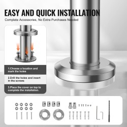 Ulkokaide ruostumattomasta teräksestä 100 cm kahdella poikittaistangolla portaikkoon säädettävällä kulmalla