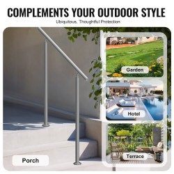 Käsijohde ulkoportaisiin ruostumatonta terästä 100 cm kahden pylvään säädettävä kulma 0–45 astetta