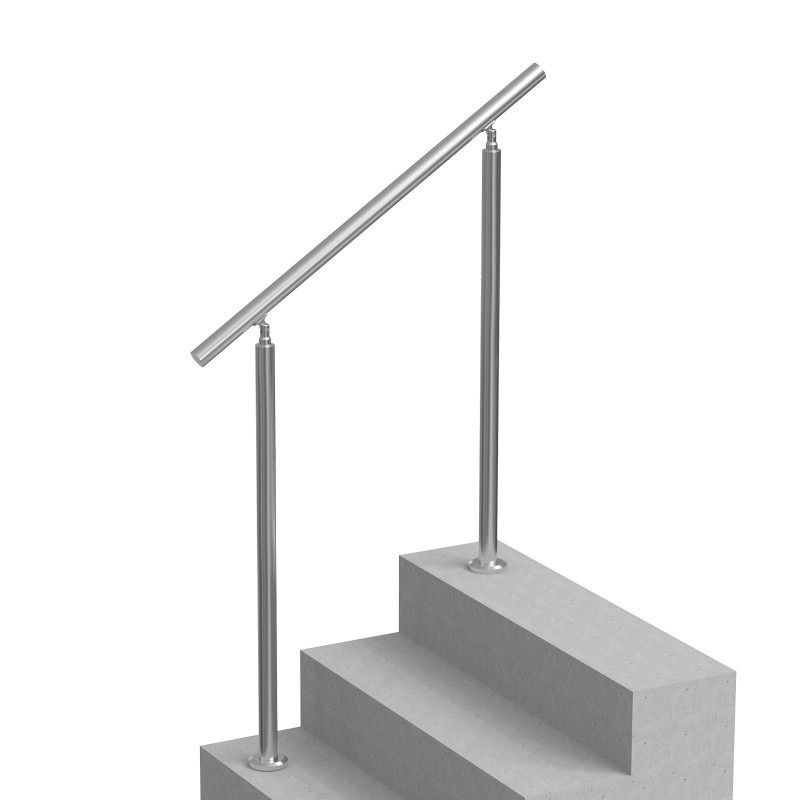 Käsijohde ulkoportaisiin ruostumatonta terästä 100 cm kahden pylvään säädettävä kulma 0–45 astetta