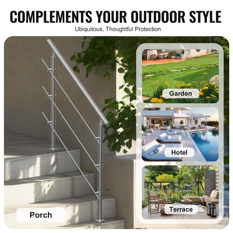 Portaankaide ruostumattomasta teräksestä 120 cm kolme poikkitankoa kaksipilarinen säädettävä kulma