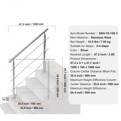 Portaankaide ruostumattomasta teräksestä 120 cm kolme poikkitankoa kaksipilarinen säädettävä kulma