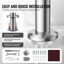 Ulkokaide ruostumattomasta teräksestä 100 cm portaisiin seinään ja lattiaan asennettava
