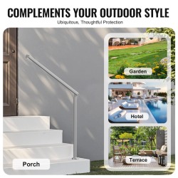 Ulkokaide ruostumattomasta teräksestä 100 cm portaisiin seinään ja lattiaan asennettava