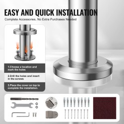 Käsijohde ulkoportaisiin ruostumatonta terästä 120 cm säädettävä kulma 0–60 astetta asennussarja mukana