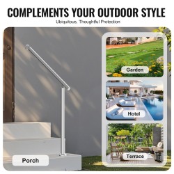 Kaide ulkoportaisiin ruostumattomasta teräksestä kahdeksankymmentä senttimetriä seinään ja lattiaan kiinnitettävä