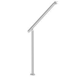 Kaide ulkoportaisiin ruostumattomasta teräksestä kahdeksankymmentä senttimetriä seinään ja lattiaan kiinnitettävä