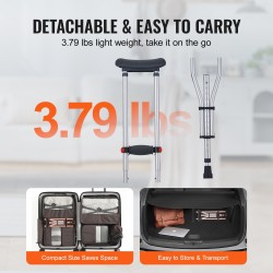 Kainalosauvat alumiiniset 13-portainen korkeussäätö pehmeä kainalotuki 120–200 cm pari