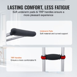 Kainalosauvat alumiiniset 13-portainen korkeussäätö pehmeä kainalotuki 120–200 cm pari