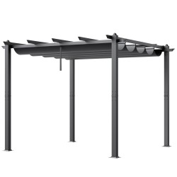 Pergola alumiinirunko vedettävä katos UV50 aurinkosuoja 2 97 x 2 97 m terassille