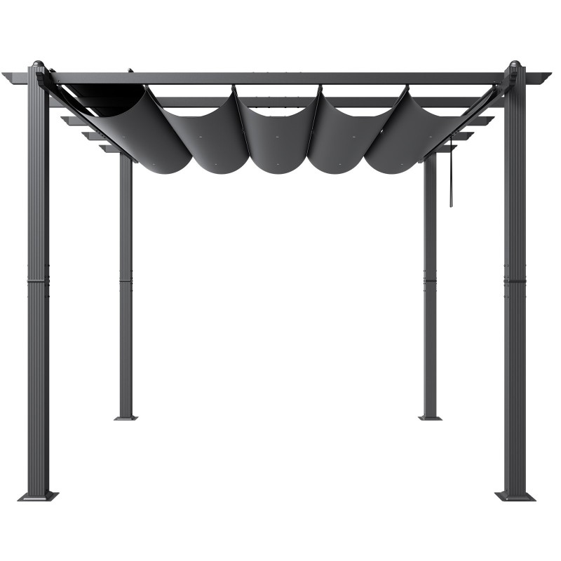 Pergola alumiinirunko vedettävä katos UV50+ aurinkosuoja 2.97 x 2.97 m terassille