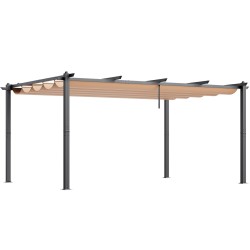 Pergola alumiinirungolla 3,6 x 4,86 m säädettävällä UV50+ katoksella