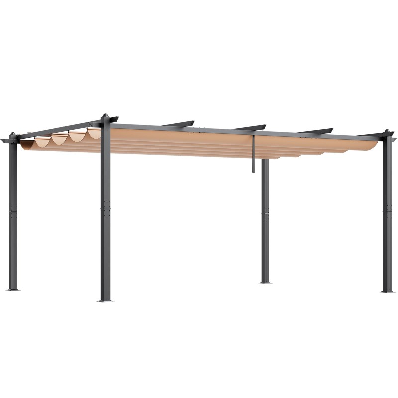 Pergola alumiinirungolla 3,6 x 4,86 m säädettävällä UV50+ katoksella