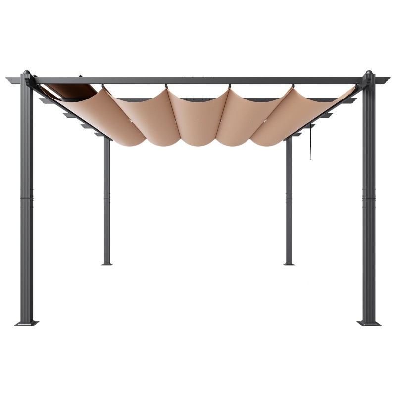 Pergola alumiinirungolla 3,6 x 4,86 m säädettävällä UV50+ katoksella