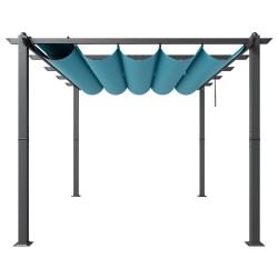 Säädettävä alumiini- ja rautarunkoinen pergola 2,96 x 3,95 m UV50-suojalla