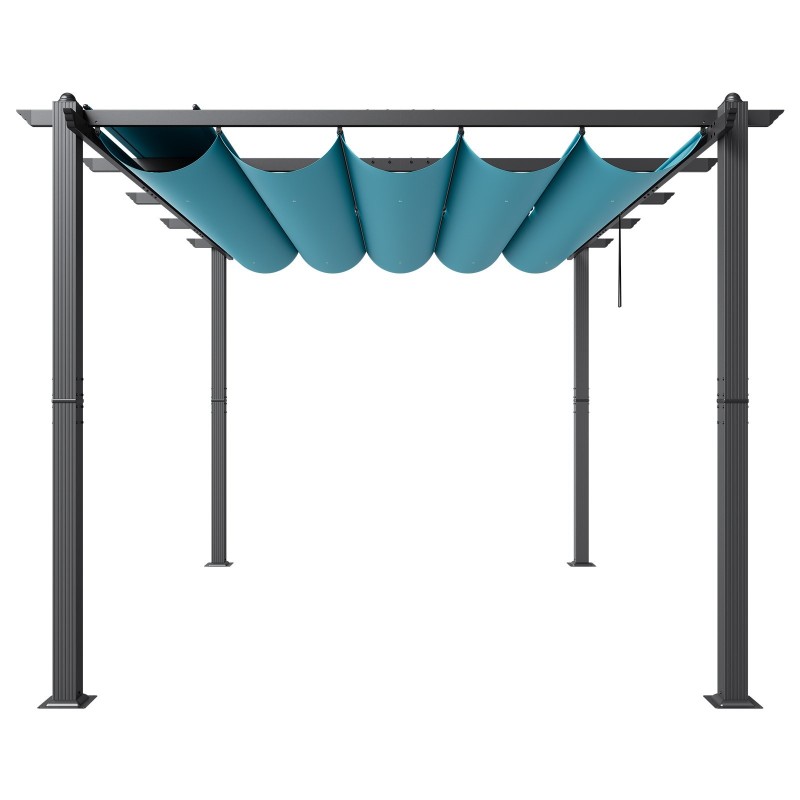 Säädettävä alumiini- ja rautarunkoinen pergola 2,96 x 3,95 m UV50-suojalla
