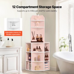 Kulmasäilytyskaappi MDF/PB korkeus 1633 mm 12 lokeroa valkoinen USB-portit ja pistorasiat