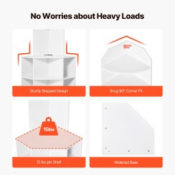 Kulmasäilytyskaappi MDF/PB korkeus 1633 mm 12 lokeroa valkoinen USB-portit ja pistorasiat