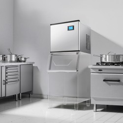 Kaupallinen jääpääyksikkö 226,8 kg/24 h ruostumaton teräs ilman säiliötä