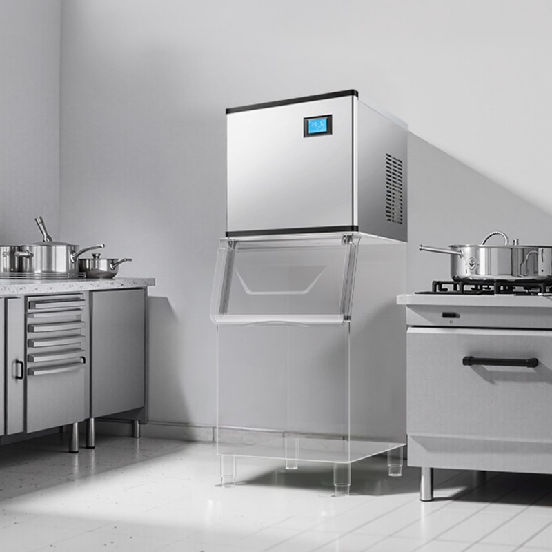 Kaupallinen jääpääyksikkö 226,8 kg/24 h ruostumaton teräs ilman säiliötä