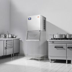 Kaupallinen jääpalakone 400 paunaa päivässä ruostumaton teräs pääkone ilman säiliötä