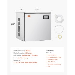 Jääpalakone pääyksikkö ruostumaton teräs 550 lbs/vrk 156 muottia ammattikäyttöön