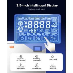 Jääpalakoneen pääyksikkö 163 kg vuorokaudessa ruostumatonta terästä itsepuhdistuva ammattikäyttöön