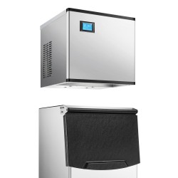 Kaupallinen jääpalakone ruostumaton teräs 136 kg vuorokaudessa tuotanto 113 kg säilytys kosketusnäytöllä