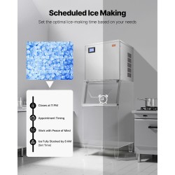 Jääpalakoneen pääyksikkö ruostumatonta terästä noin 204 kilogrammaa vuorokaudessa 22 tuumaa modulaarinen ammattikäyttöön