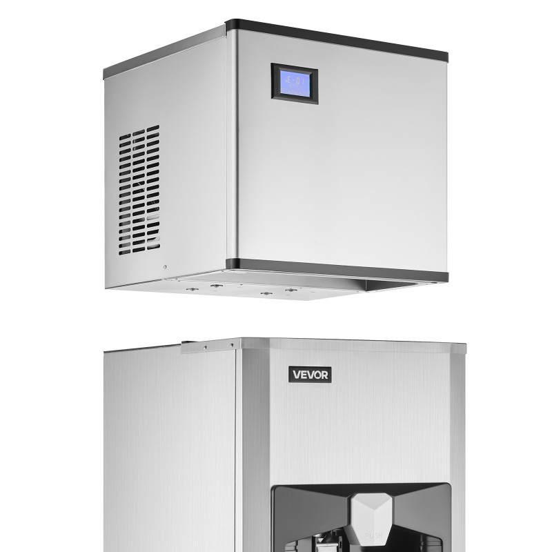 Kaupallinen jääkone ruostumatonta terästä 226 kiloa päivässä 80 kilon säiliö kosketusnäyttö itsepuhdistus