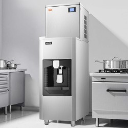 Ammattikäyttöinen jääkone ruostumattomasta teräksestä 200 kg/24h 80 kg säiliö