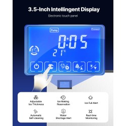 Jääpalakone ruostumatonta terästä 136 kg vuorokaudessa 80 kg säiliö kosketusnäyttö itsepuhdistustoiminto
