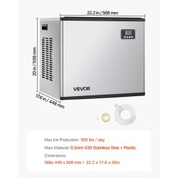 Jääpalakone ruostumattomasta teräksestä 249,5 kg/vrk 160 muottia ammattikäyttöön pääkoneosa