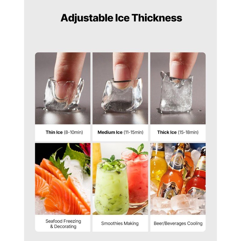 Kaupallinen jääpalakoneen yläosa ruostumattomasta teräksestä 181 kg vuorokaudessa 160 muottia