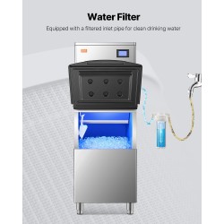 Jään säilytyssäiliö 113,4 kg ruostumatonta terästä ja PE-muovia vedensuodattimella säädettävillä kumijaloilla