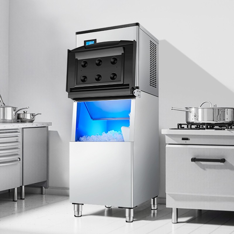 Jääsäiliö 113,4 kg ruostumaton teräs PP sisärakenne yksivaiheinen vedensuodatin säädettävät liukuestekumijalat