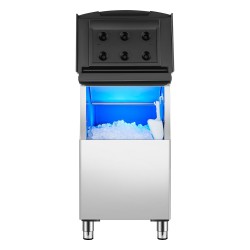 Jääsäiliö 113,4 kg ruostumaton teräs PP sisärakenne yksivaiheinen vedensuodatin säädettävät liukuestekumijalat