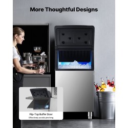 Kaupallinen jäävarastosäiliö 136 kg sinkitty teräs ja muovi säädettävillä liukumattomilla kumijaloilla ammattikäyttöön