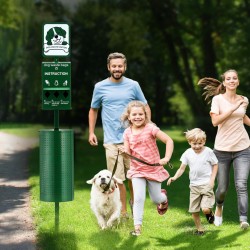 Koiranjäteasema galvanoidusta teräksestä 43 litraa maahan asennettava vihreä 600 jätepussia 50 suojapussia