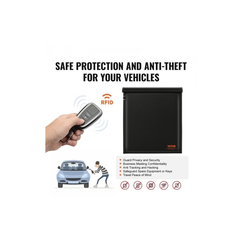 Faradayn suojapussi lasikuitu nikkeli-kupari 430 x 381 mm kannettavalle tietokoneelle