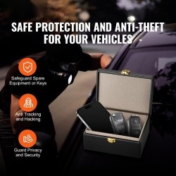 Signaalinsuojauslaatikko PU-nahkainen musta 150×115×74 mm estää WiFi Bluetooth GPS RFID 5G