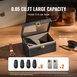 Signaalinsuojauslaatikko PU-nahkainen musta 150×115×74 mm estää WiFi Bluetooth GPS RFID 5G