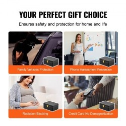 Signaalinsuojauslaatikko PU-nahkainen musta 150×115×74 mm estää WiFi Bluetooth GPS RFID 5G
