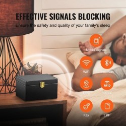 Signaalinsuojauslaatikko PU-nahka musta 160x130x93 mm 5–8 autonavainta avaimille ja puhelimille