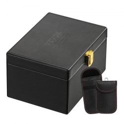 Signaalinsuojauslaatikko PU-nahka musta 160x130x93 mm 5–8 autonavainta avaimille ja puhelimille