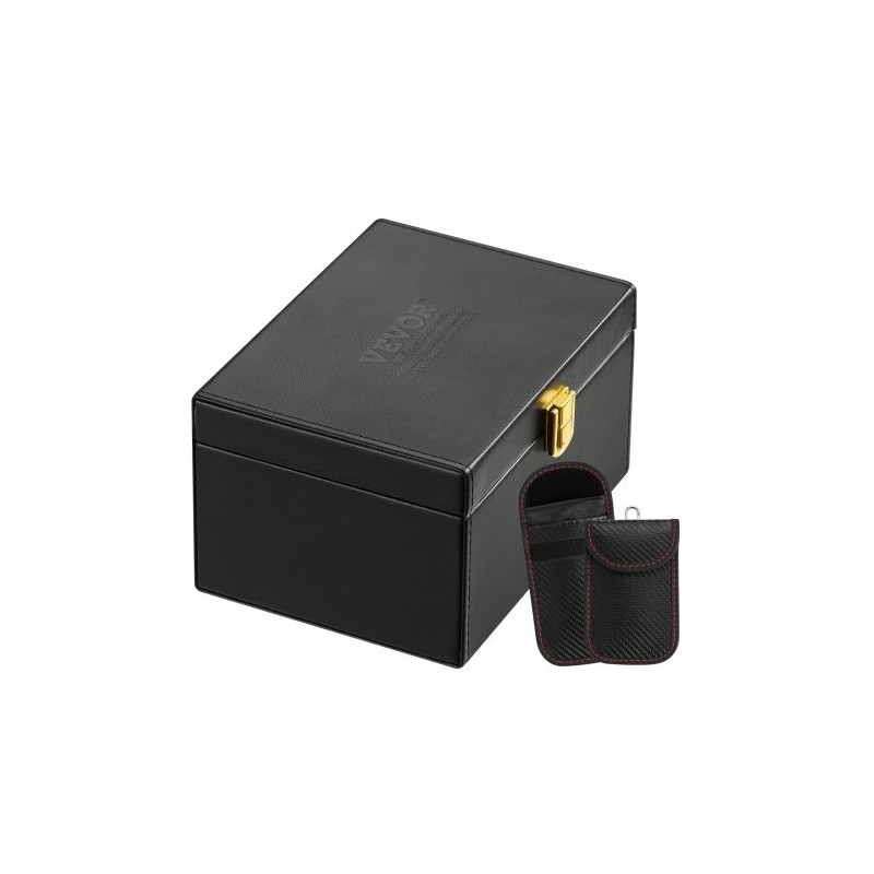 Signaalinsuojauslaatikko PU-nahka musta 160x130x93 mm 5–8 autonavainta avaimille ja puhelimille