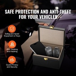 Faraday-laatikko PU-nahka musta 160×130×93 mm 5–8 avainta