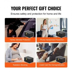 Faraday-laatikko PU-nahka musta 160×130×93 mm 5–8 avainta