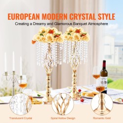 Metallinen kukkateline hiiliteräs 55 cm 2 kpl ranskalainen kulta häät juhlapöytä