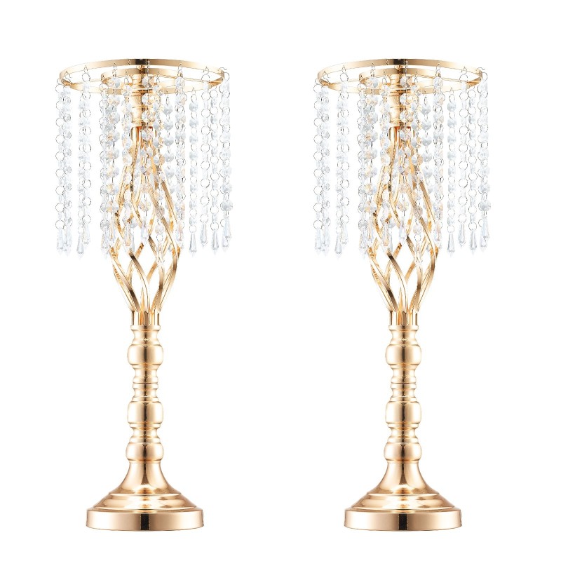 Metallinen kukkateline hiiliteräs 55 cm 2 kpl ranskalainen kulta häät juhlapöytä